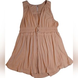 Free People Sleeveless Babydoll Top Boho Peach Size L